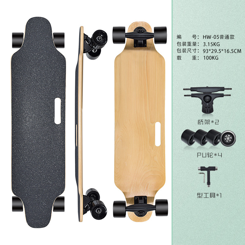 Patineta eléctrica de longboard transfronteriza para niños y niñas, cuatro ruedas, doble inclinación, adultos, introducción a la calle, scooter integral, dos en uno