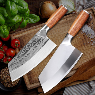 Cross-Border Damascus Pattern Chef's Knife Multi-Purpose Kitchen Knife Household Stainless Steel Meat Slicing Knife Women's Slicing Knife