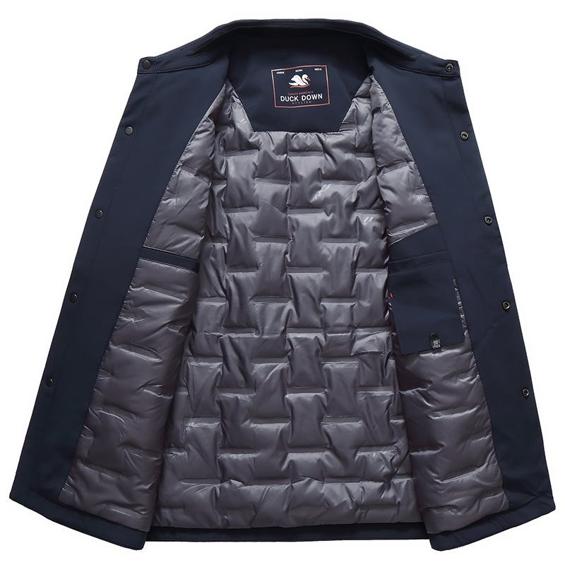 Middle Aged Men's Down Jacket Autumn and Winter New Business Casual Fashion Lapel Warm Fluffy Jacket Men's Clothing_voghion.com