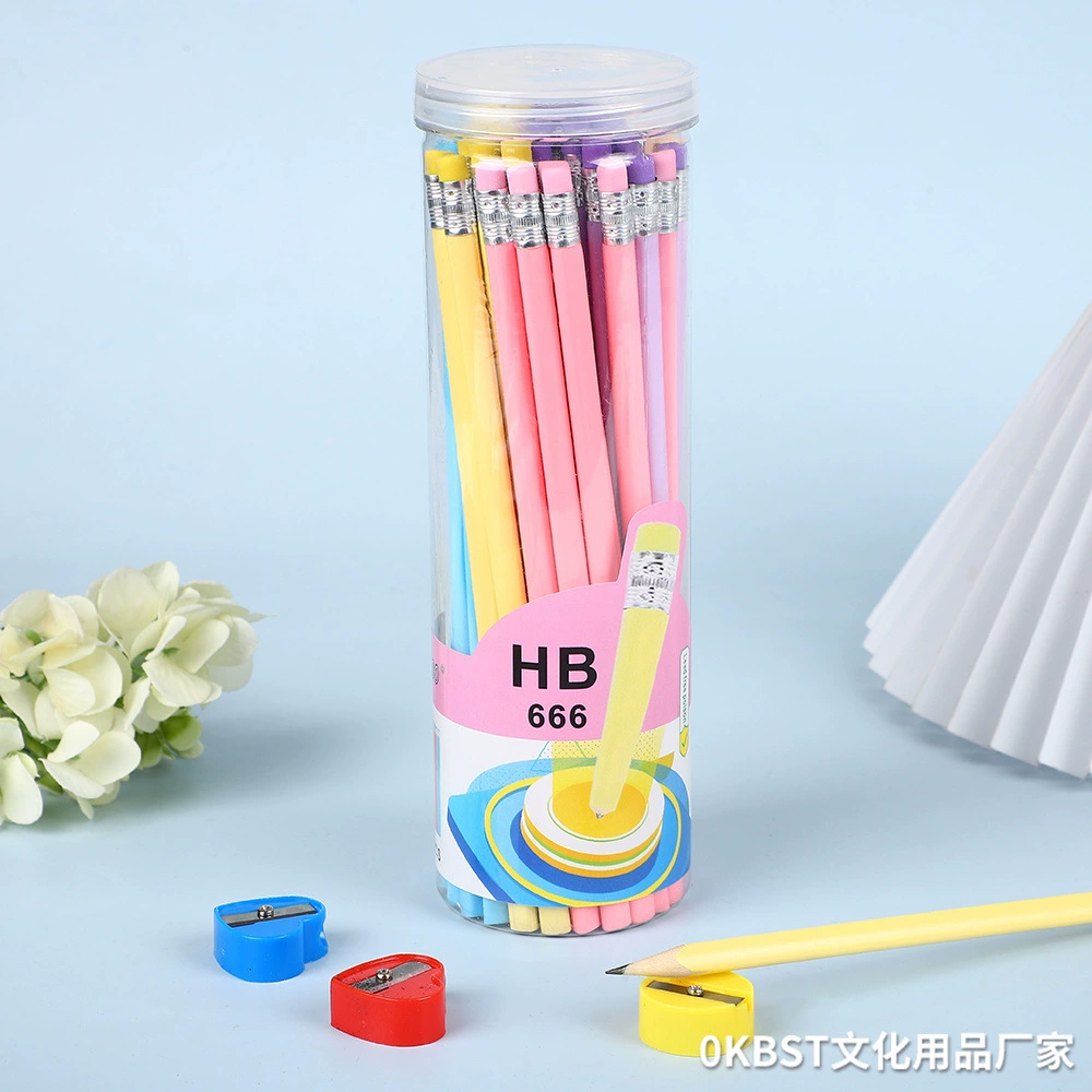 Карандаш макарон HB с ластик для учеников начальной школы Карандаш 24 цвета 36 цветов 48 цветов ведро для письма и рисования карандаши