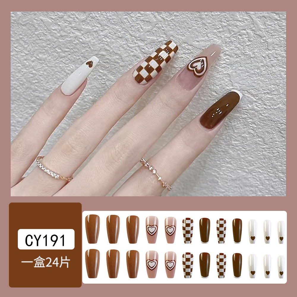 Puntas de uñas postizas de estilo europeo y americano, piezas de uñas desmontables de longitud media, uñas usables, puntas de uñas puras y elegantes.