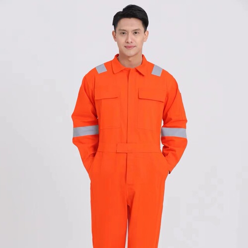 Cotton spring and autumn long-sleeved reflective strip dust-proof overalls suit labor protection workwear workshop electrician overalls
