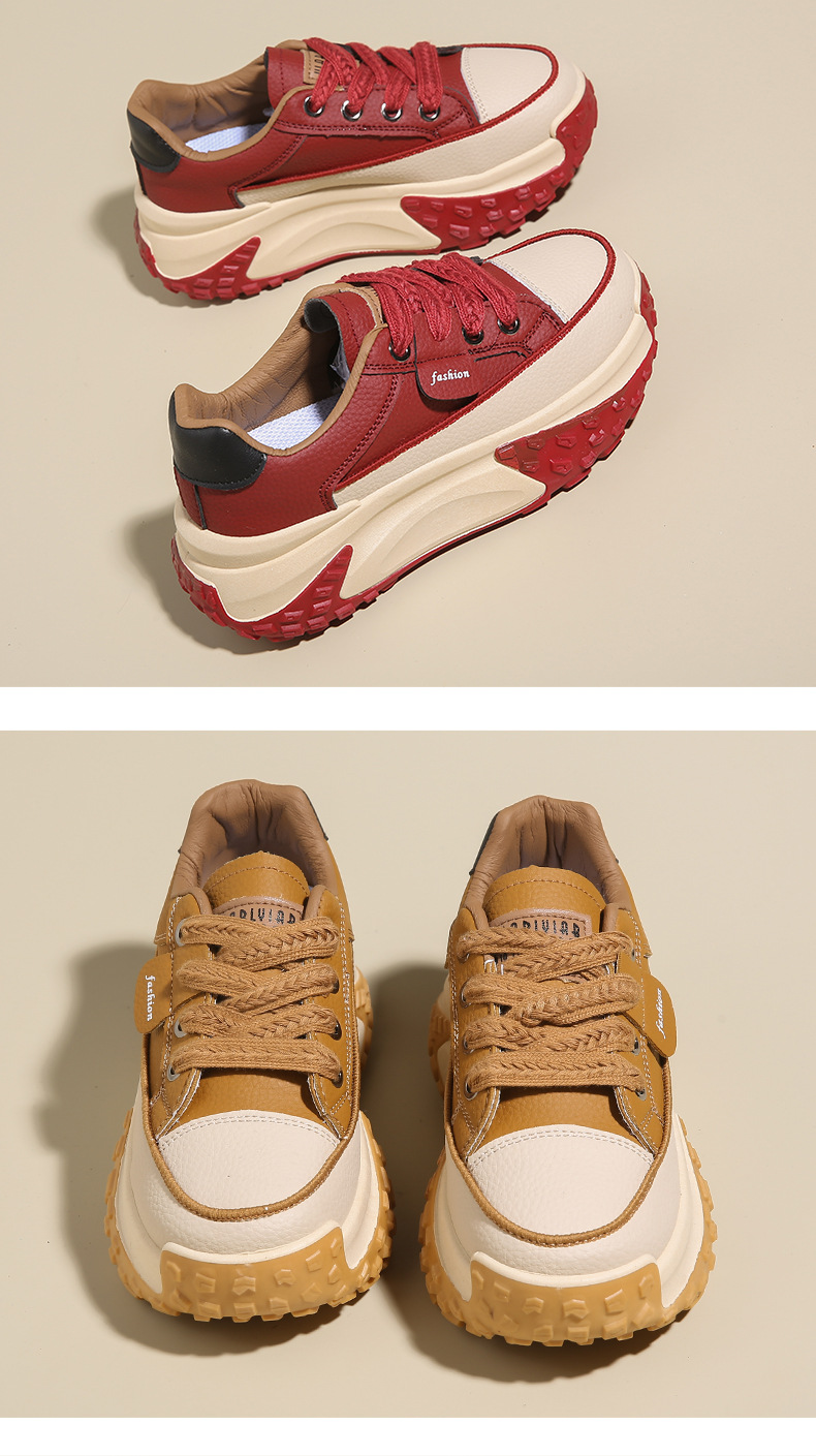 Version coréenne des chaussures de papa pour le printemps et l'automne 2024, nouvelles chaussures de tir de rue décontractées pour étudiants Instagram, chaussures hautes à semelles épaisses pour femmes_voghion.com