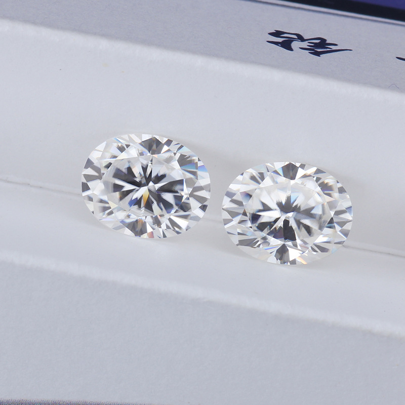 Oval-shaped moissanite cut into 123 carats, wholesale eight hearts and eight arrows cut oval DEF color moissanite raw stone 