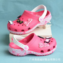 卡通芭比亲子款洞洞鞋大童女童宝宝软底包头沙滩凉鞋带配饰配件