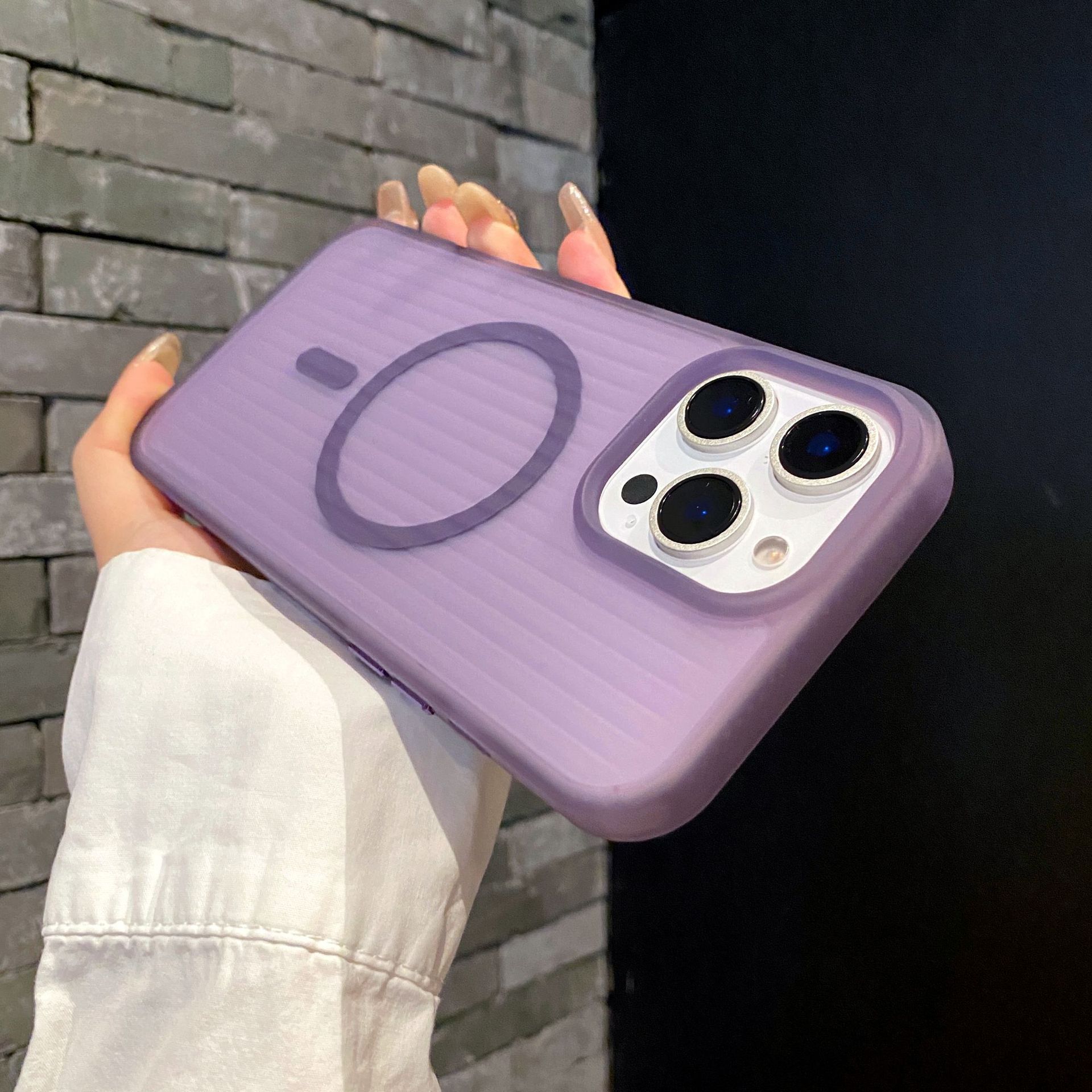 Nuevo patrón ondulado de alta calidad 2 en 1 para Apple 17 proMax caso de teléfono iPhone 16 amortiguado