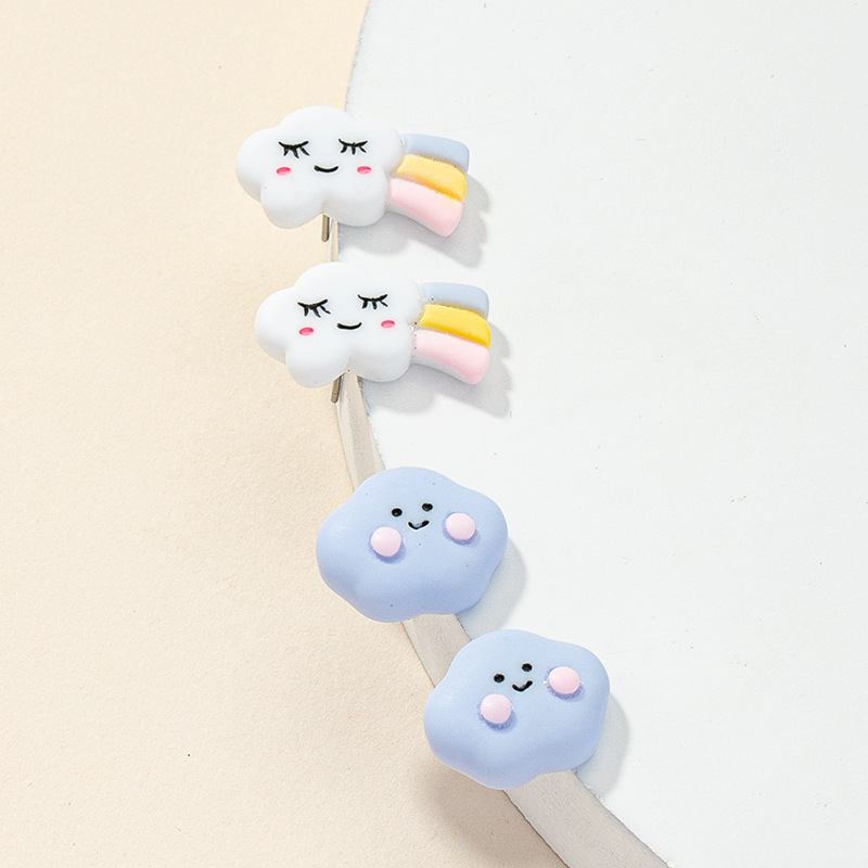 Boucles D&#39;oreilles Arc-en-ciel Nuage Dessin Animé Mignon Couleur Bonbon Smiley display picture 1