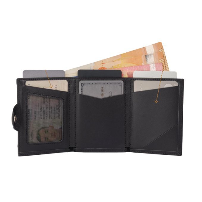 Amazon corto con cremallera RFID anti-robo cartera de tarjetas múltiples cartera cartera de caballo loco cartera de hombre