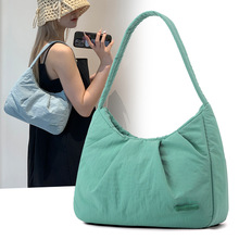 跨境外贸轻便尼龙单肩包潮流时尚大容量休闲布包女简约手提包