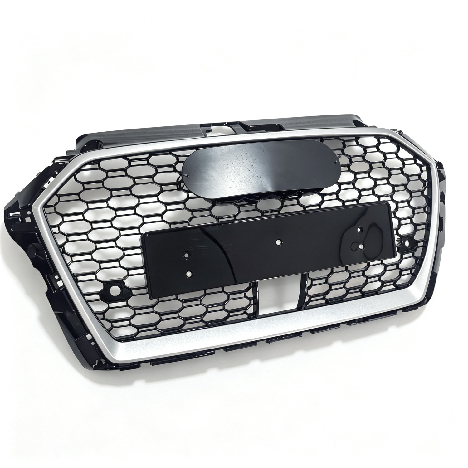 Suitable for Audi A3/S38V 2017 2018 2019 Mesh Grille Rs3 with Acc Hole Glossy Black Honeycomb