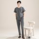 Japanese Style Casual Pure Cotton Pajamas Men's Summer Short-sleeved Trousers suit Men's Outwear Simple Solid Color Home Clothes suit