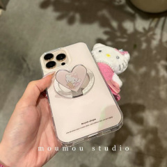 韩系ins爱心猫咪折叠磁吸支架适用iPhone16promax苹果15手机壳14
