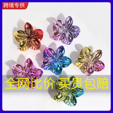 新款彩色鸡蛋花亚克力发夹花朵抓夹高级感优雅女士发饰侧抓鲨鱼夹
