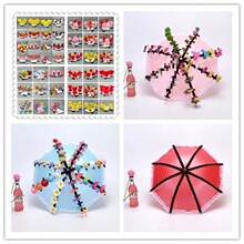 8骨微商扫码加粉地推伞卖萌头饰发夹饰品展示地推卖货伞其他合金