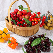 仿真水果串荔枝龙眼番茄樱桃杨梅沙糖桔泡沫假水果模型装饰