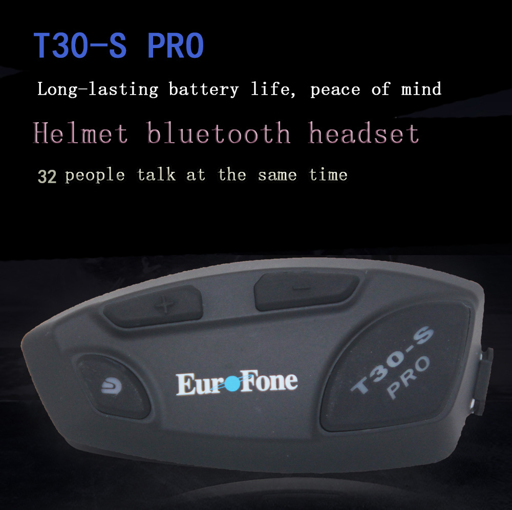 Factory Direct Supply T30S Helmet Bluetooth Headset 32-Person Intelligent Networking Group Intercom Motorcycle Riding Dedicated Cross-Border