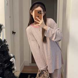 慵懒风情侣莫代尔系列睡衣套装 圆领设计软糯亲肤居家服
