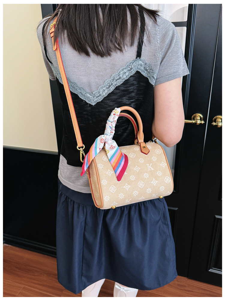 Neuer Stil Boston Bedruckte Kissentasche für Damen Vielseitige Einzel-Schulter Crossbody-Tasche Weiche PU-Leder Damenhandtasche für den Täglichen Gebrauch – Detail 16