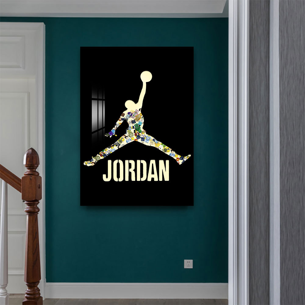 Lego bloques de construcción colgando pintura sala de estar pintura decorativa personalizada Jordan pasillo Kobe jugador de baloncesto tridimensional bloques de construcción de pintura