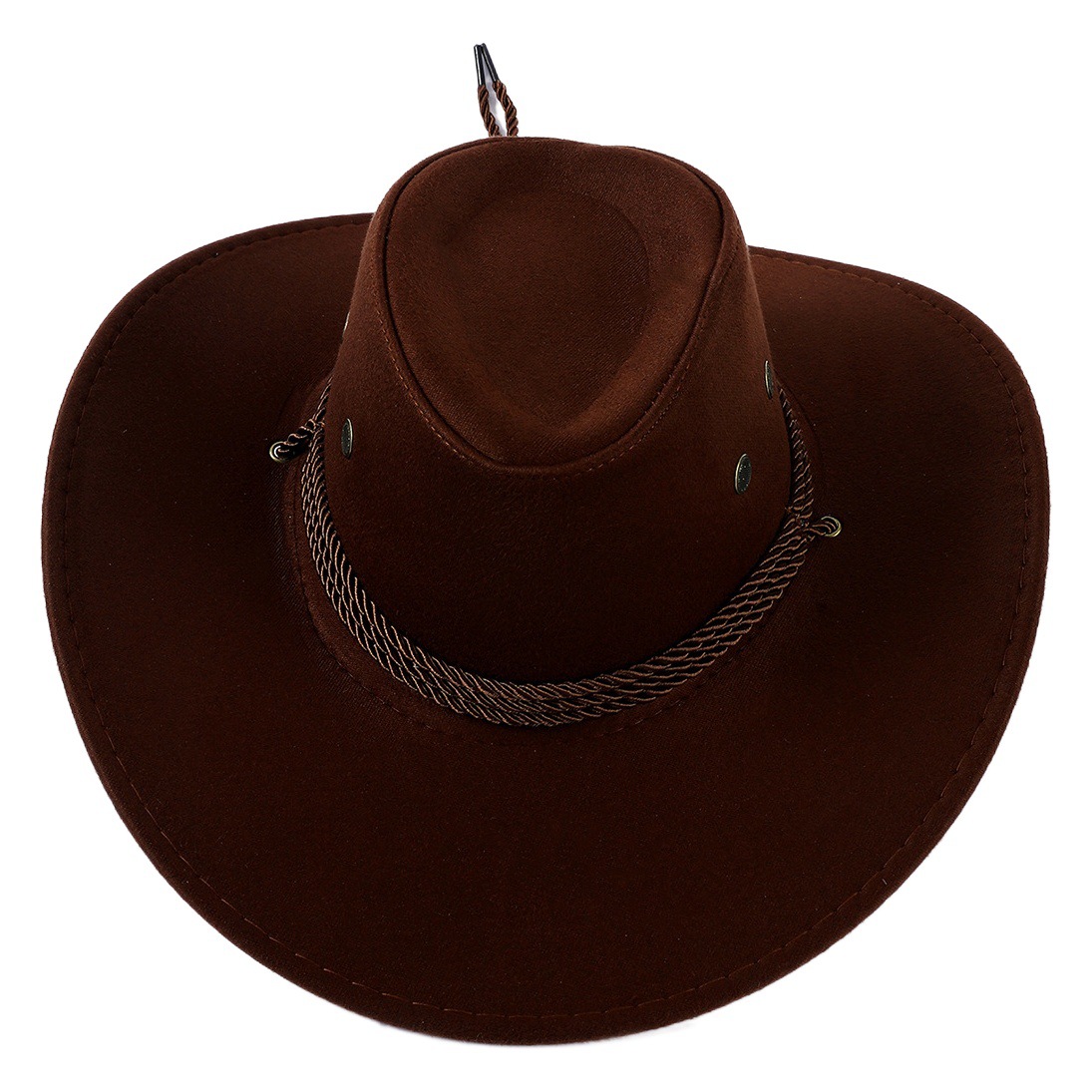 Sombrero para el sol de los hombres del verano borde grande sombrero de vaquero occidental sombrero de montar al aire libre sombrero de imitación de cuero sombrero fresco image 1