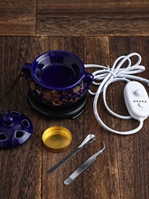 ✅电香炉定时调温 电子香薰炉陶瓷沉檀香炉插电粉盖香薰灯精油熏