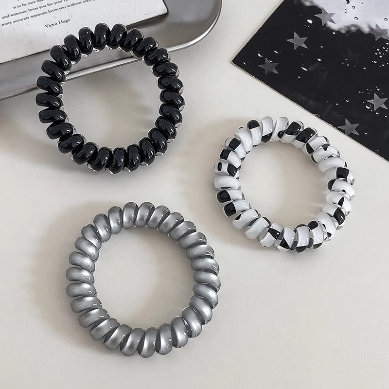 Dolce color cable telefónico cabello anillo de cabello cuerda de cabello mujer simple sin marcas cuerda de cabello no daña el cabello banda de goma cubierta de cabello