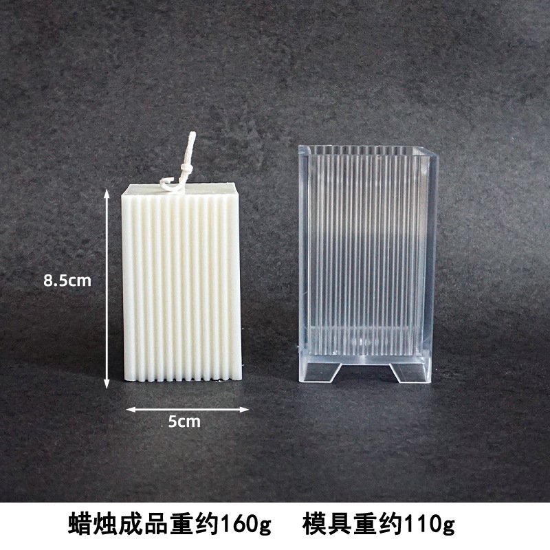 Raya vertical señaló larga barra vela molde diente fino tira cabeza plana acrílico molde aromaterapia vela DIY molde