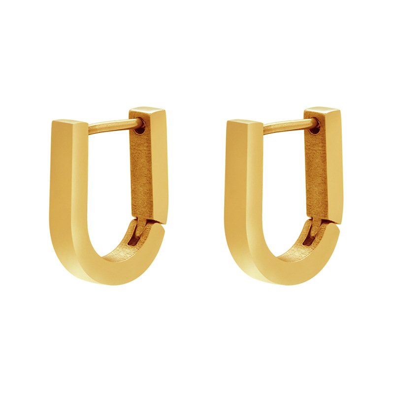 Moda Geométrico Acero Inoxidable 304 Chapados en oro de 18k Pendientes display picture 16