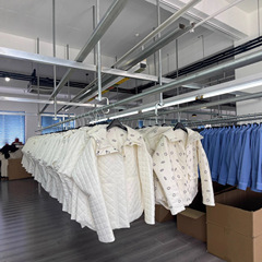 25秋冬新品 两色轻奢减龄菱格绗缝数码印花连帽双面女士棉服外套