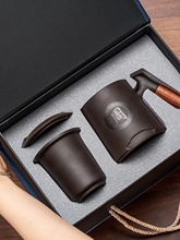 紫砂杯茶水分离杯茶杯带盖过滤个人泡茶杯主人杯礼盒logo定 制