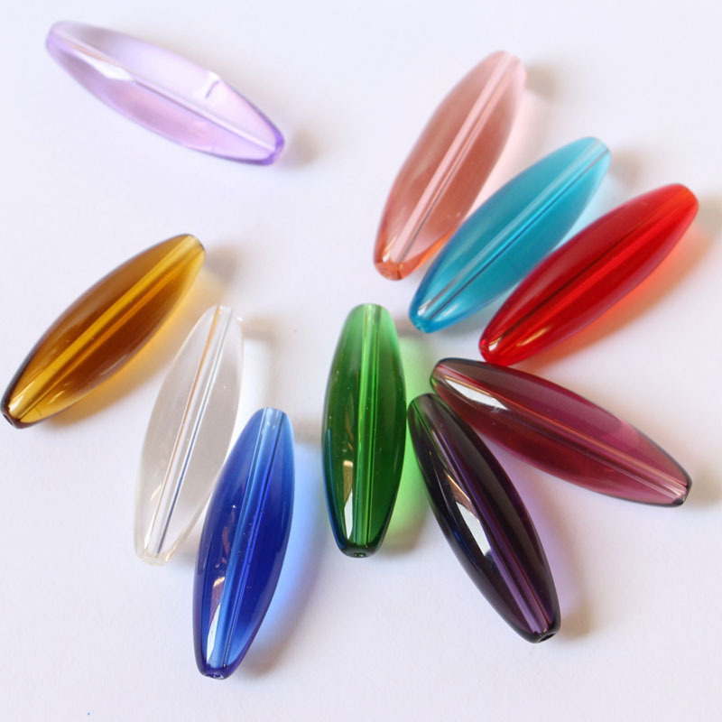 Long Olive Beads Crystal Glass Beads Bead Curtain Door Curtain Loose Beads Beaded Jewelry Hanging Curtain DIY Accessories Glass