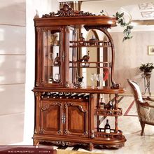 欧式实木隔断酒柜拆装间厅柜门厅玄关柜进门雕花奢华客厅美式复古