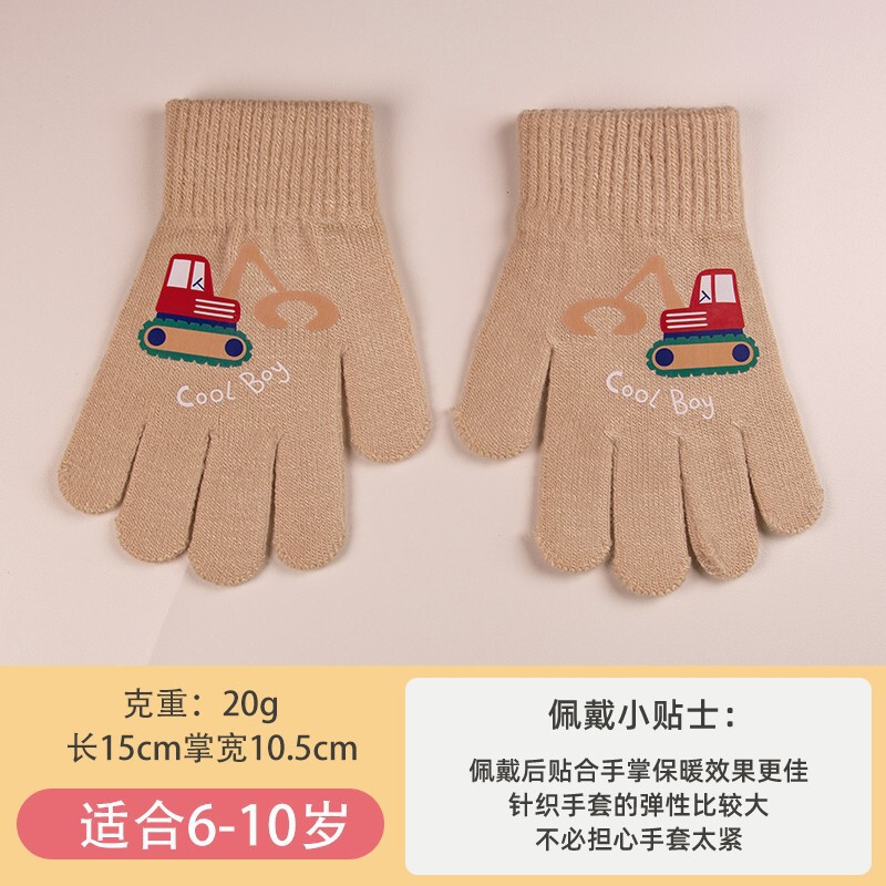 冬季男童儿童手套批发保暖防寒五指女童针织手套女童可爱卡通针织|undefined