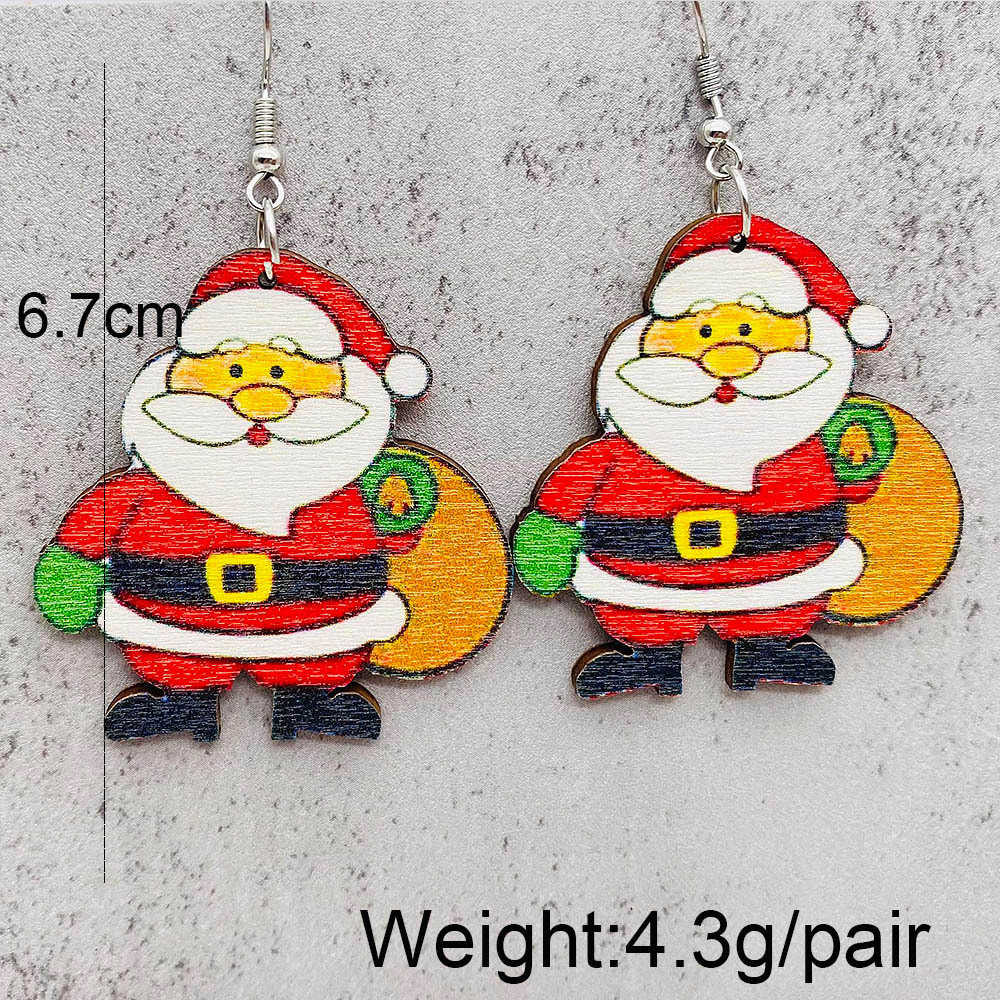 Wholesale Jewelry Cartoon Style Cartoon Wood Drop Earrings display picture 3