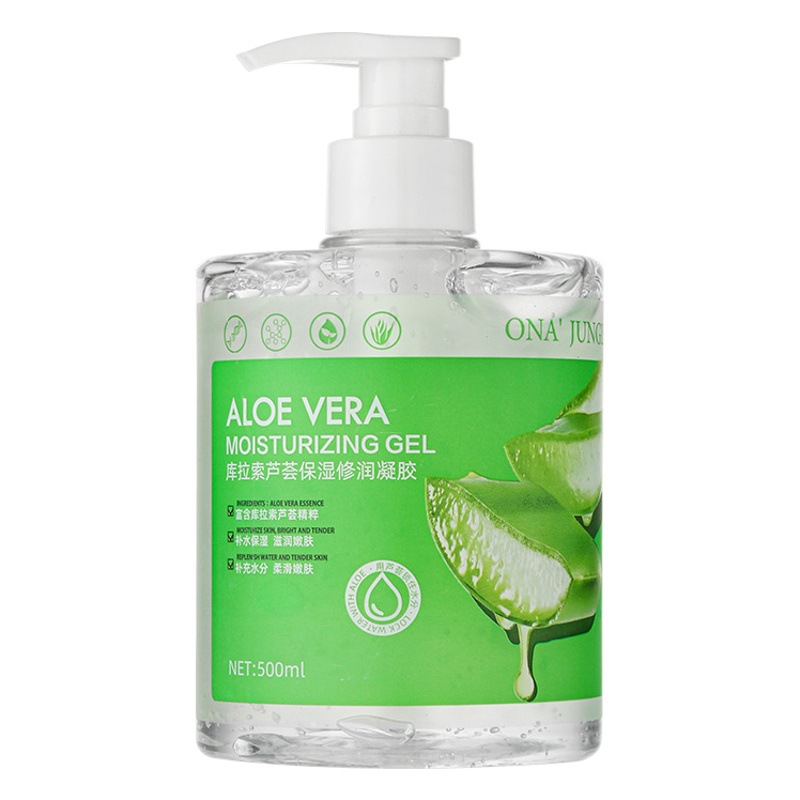Aloe Vera Gel 500ml Large Capacity Aloe Vera Gel Press-On Good Night Mask Curacao Aloe Vera Moisturizing and Repairing Gel