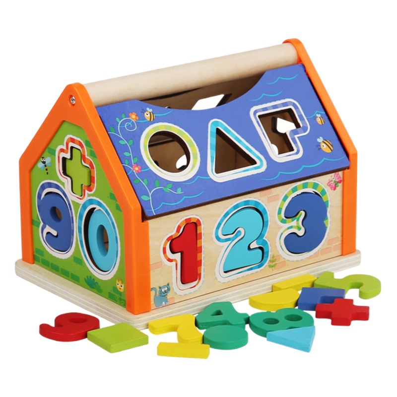 Ejercicio de madera para niños forma de coordinación mano-ojo cognición digital forma de educación temprana casa digital bloques de construcción educativos juguetes