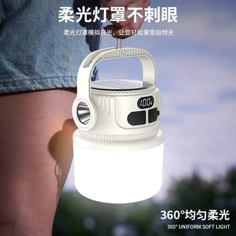 LEDソーラーキャンプランプ、プラグなし、家庭用緊急ナイトマーケット屋台ランプ、省エネUSB充電式キャンプ屋台ランプ|undefined