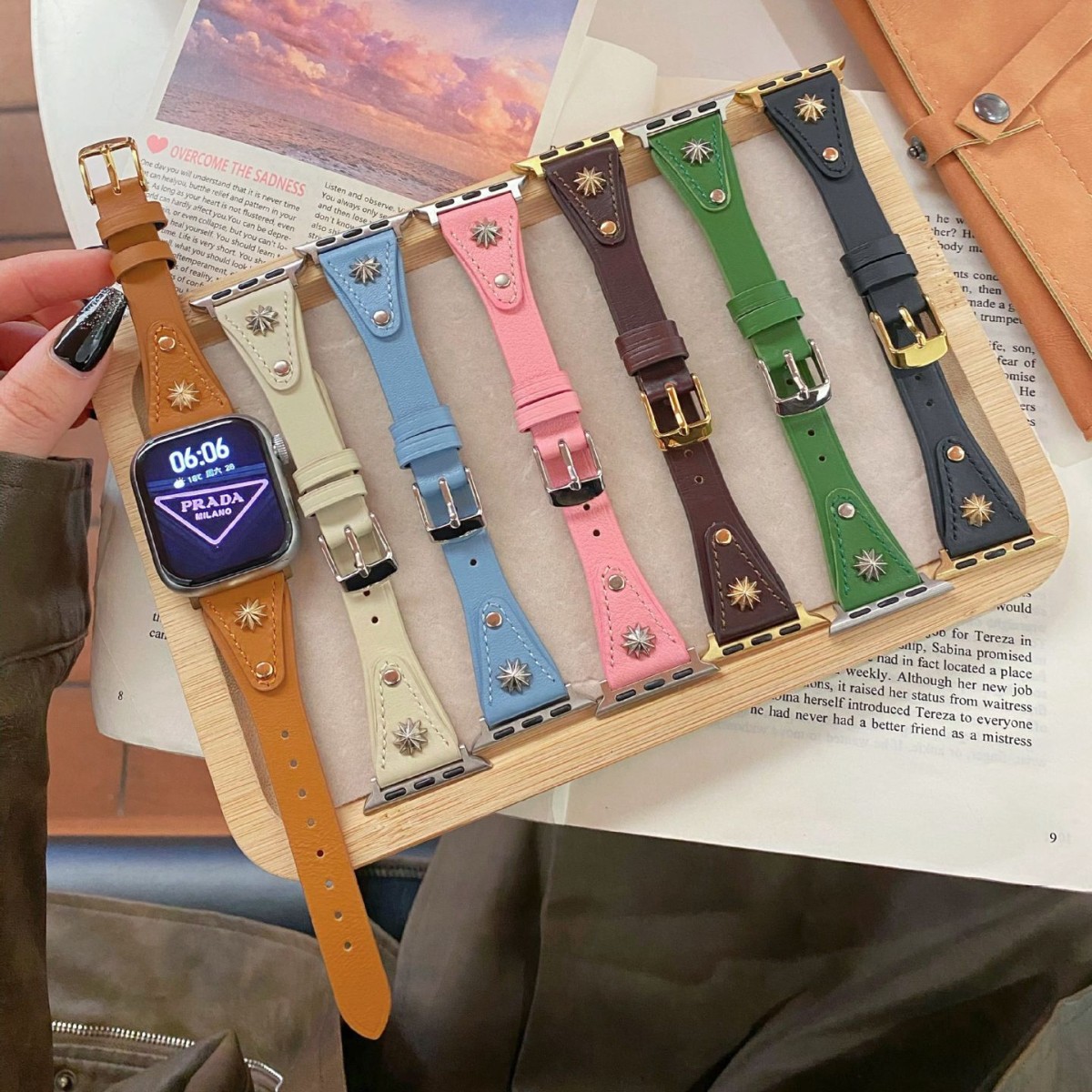 Suitable for Apple Watch s10 Mang Star Strap applewatch9 Strap iwatch8765se Small Waist Women