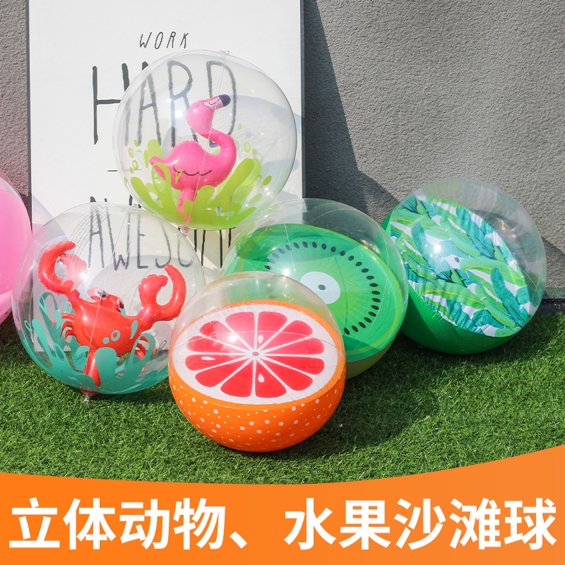 ins New in stock supply inflatable water playing toy ball watermelon orange three-dimensional beach Beach beach ball wholesale