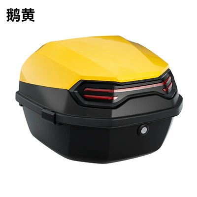 Scooter Rear Trunk: Motorcycle Safety Supplies - xl-explorer-goose-yellow-free-installation-accessories-single-tail-box