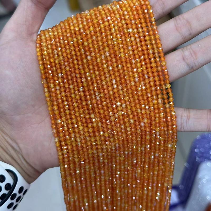 カット面ジルコン散珠彫刻面カラージルコン小米珠小珠玉アクセサリー半製品卸売り|undefined