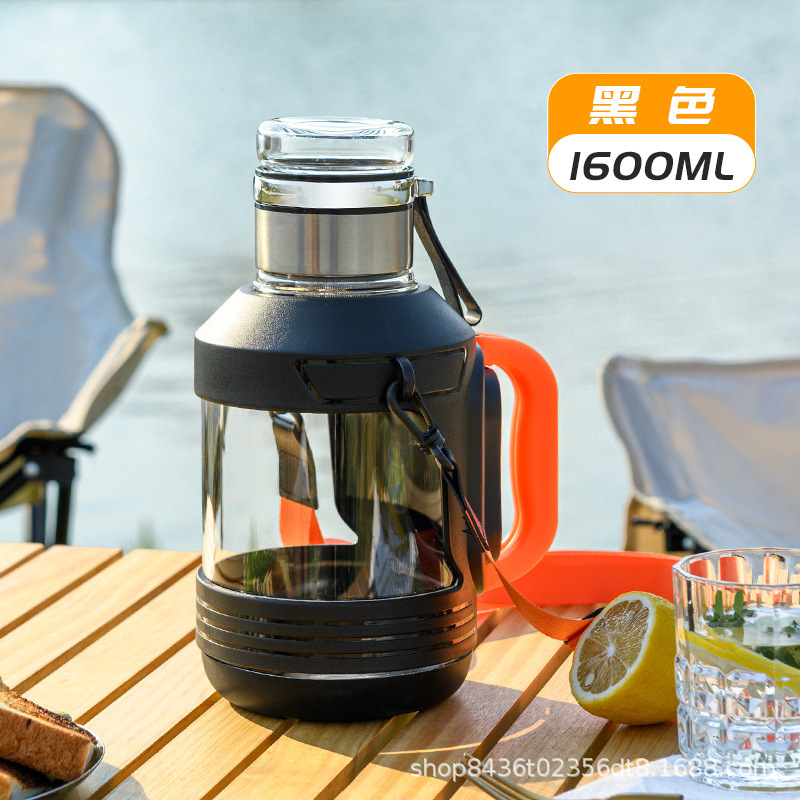 新型大容量グラス茶水分離トンカップハンドル付き屋外カップ耐高温プラスチックカップ|undefined