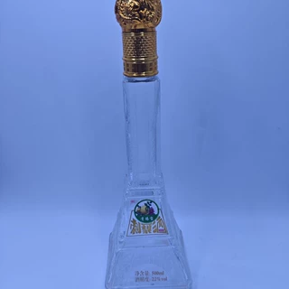 厂家直销定制一批1斤350ml金字塔形烤花洋酒瓶/白酒瓶