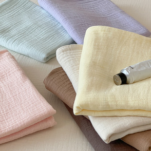 Wrinkled Baby Yarn Class a Double-Layer Yarn Pure Color Pure Cotton Single Bed Sheetss Single Piece 100 Cotton Single Wrinkled Yarn Pillowcase