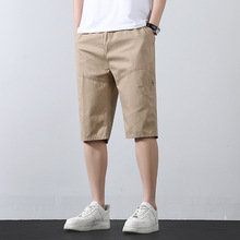 七分裤男夏季大码宽松纯棉多口袋男士百搭运动裤直筒工装休闲裤