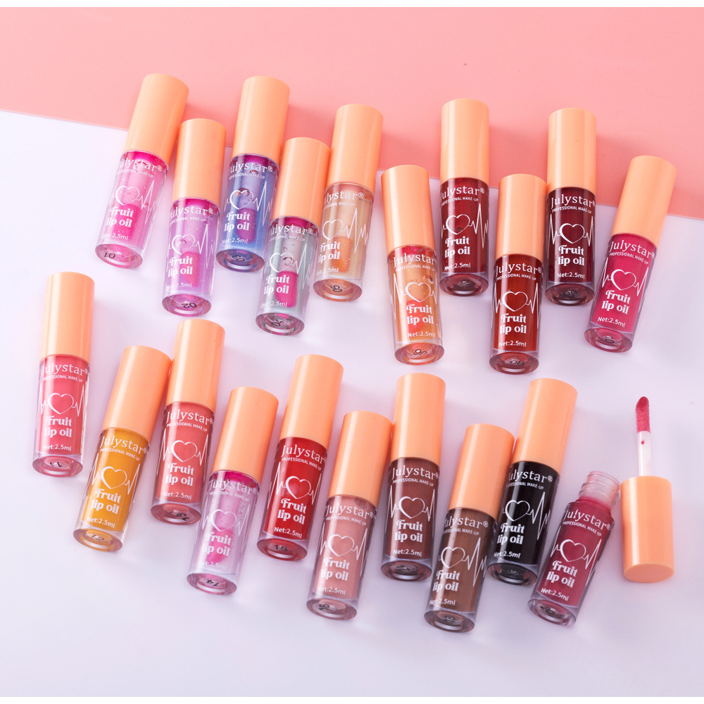 Julystar Fruit-Flavored Mirror Lip Gloss Moisturizing and Hydrating Ten-Color Set Water Gloss Lip Gloss Lipstick Wholesale undefined