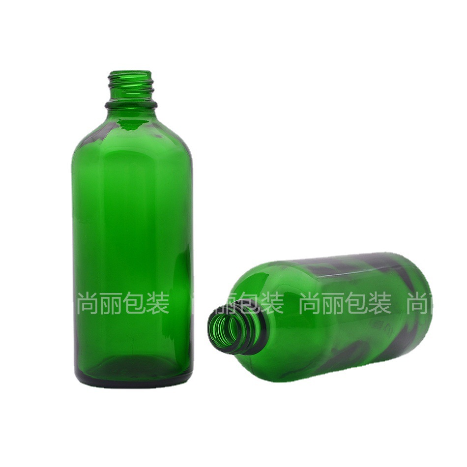 现货100ml绿色精油瓶 玻璃瓶乳液菁华分装滴管瓶 化妆品包装密封