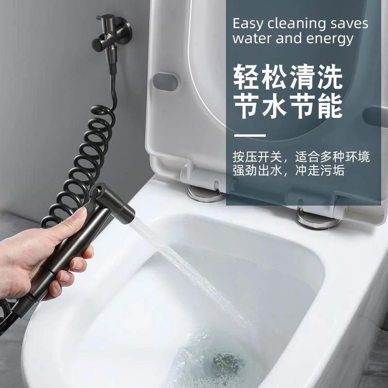 枪灰增压马桶喷枪冲洗水龙头喷头白色拉丝金黑色多种颜色选择花洒