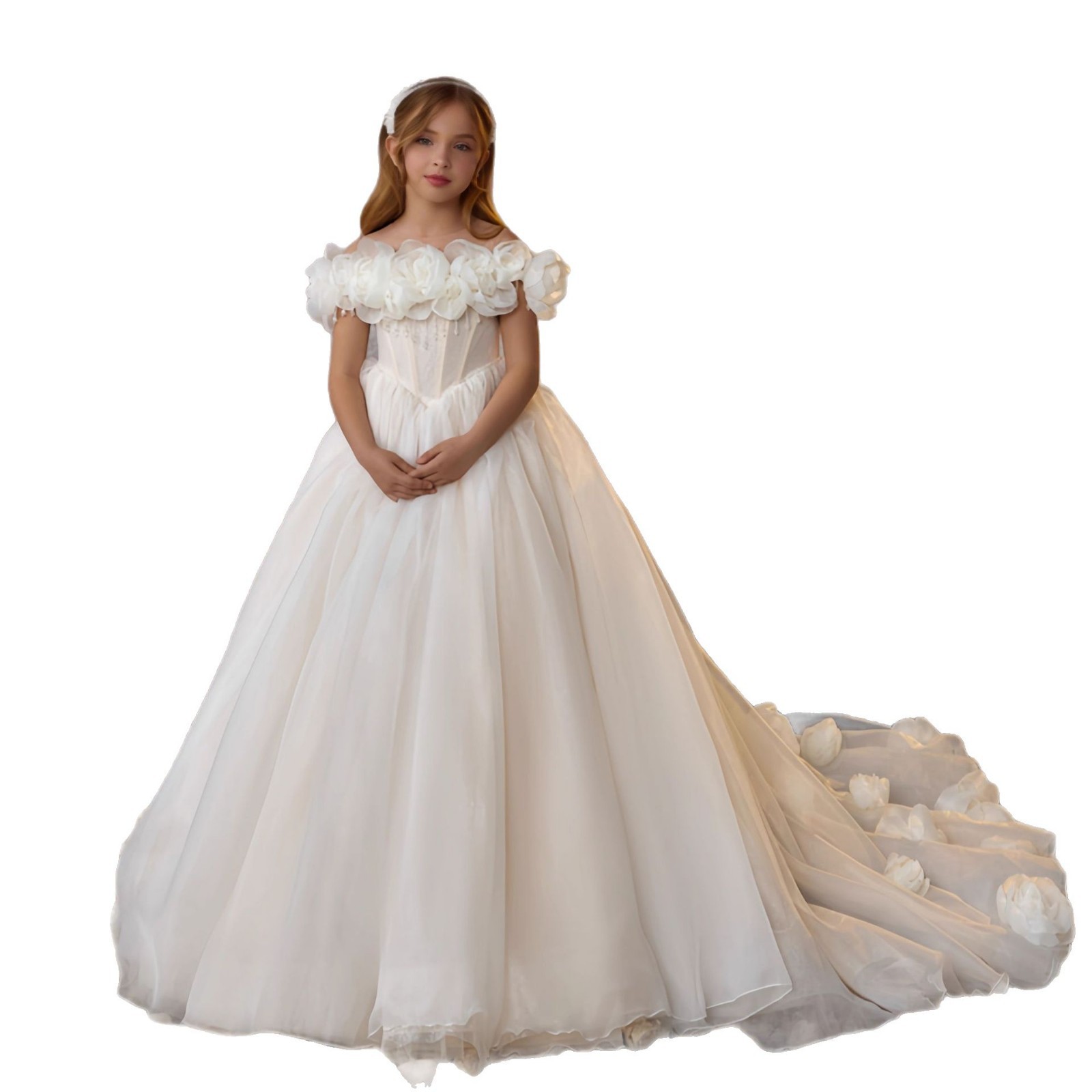 Girls' Lace Princess Dress Tutu Skirt Flower Girl Birthday Performance Outfit Wedding Costume Regular Thickness Polyester【Pre-sale | Ships In 15 Days】_voghion.com