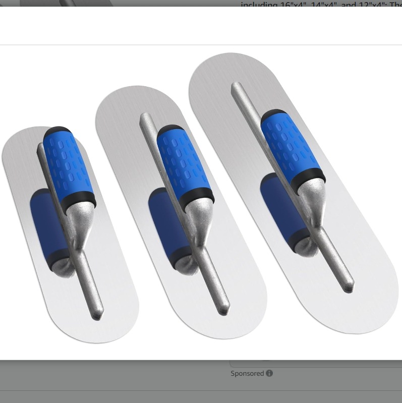 3 PC不锈钢泳池抹子套件扁混凝土装饰垫子工具水泥干墙抹灰刀